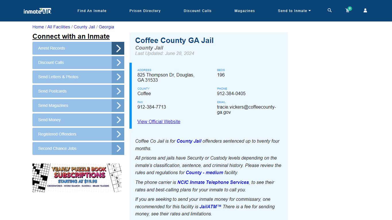 Coffee County GA Jail - Inmate Locator