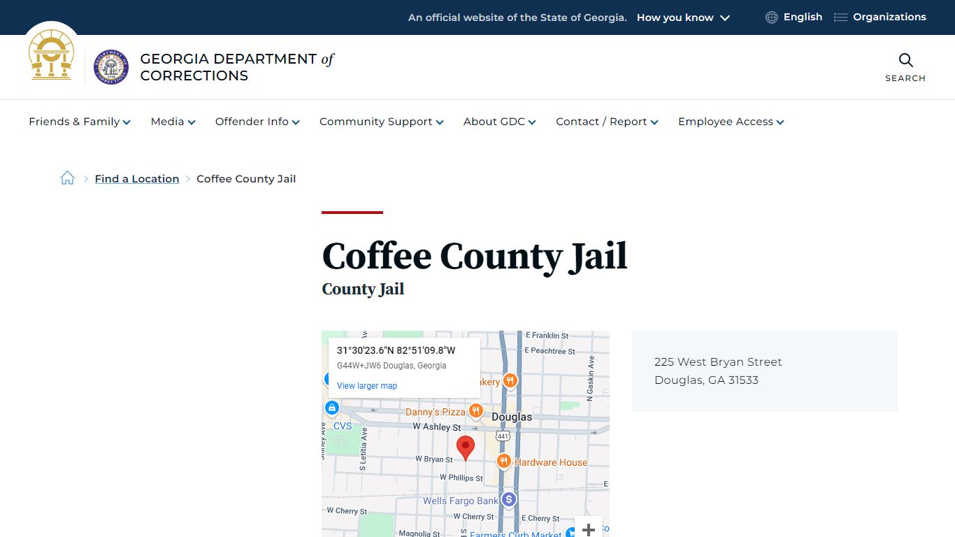 Coffee County Jail | Georgia Department of Corrections