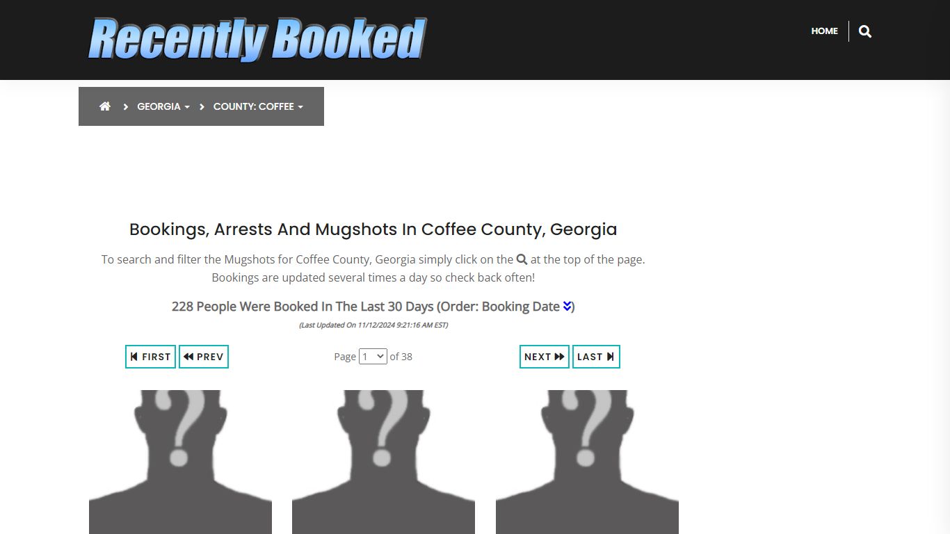 Bookings, Arrests and Mugshots in Coffee County, Georgia - Recently Booked